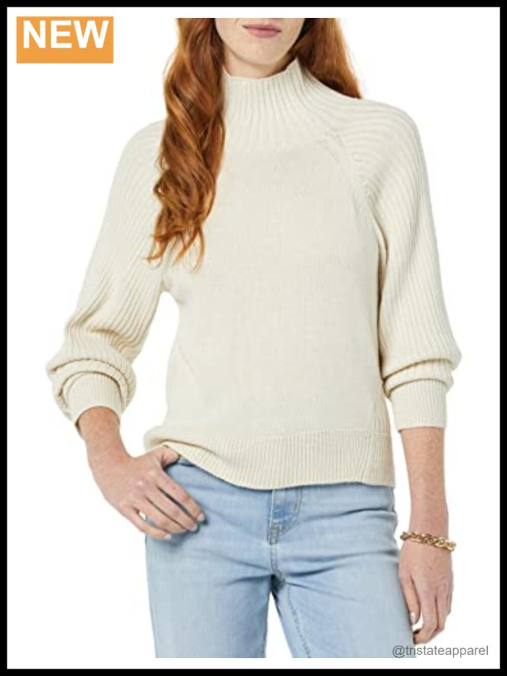 Oversized Cropped Cocoon Sweater Long Sleeve Ribbed Funnel Neck Pullover